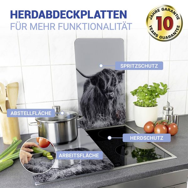 Produktbild: Herdabdeckplatte Universal Mod. Highland Cattle, 2er Set, f&uuml;r alle Herdarten geeignet