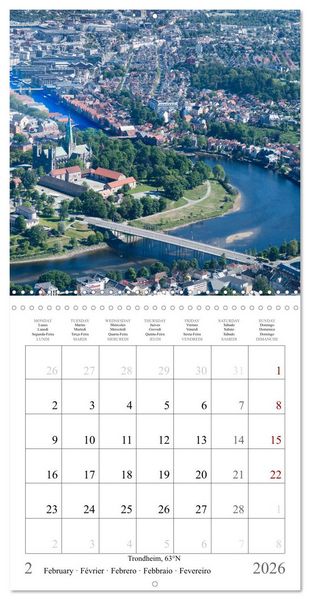 Produktbild: Trondheim, Troms&oslash;, Longyearbyen (Wall Calendar 2026 12 &times; 12 Inch) CALVENDO 12 Month Wall Calendar