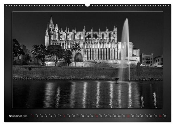 Produktbild: Mallorca Schwarz Wei&szlig; (hochwertiger Premium Wandkalender 2026 DIN A2 quer), Kunstdruck in Hochglanz