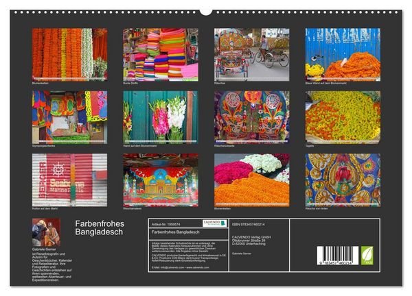 Produktbild: Farbenfrohes Bangladesch (hochwertiger Premium Wandkalender 2026 DIN A2 quer), Kunstdruck in Hochglanz