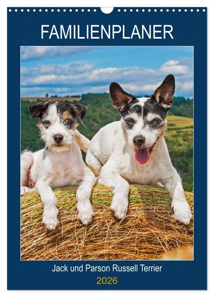 Familienplaner Jack und Parson Russell Terrier (Wandkalender 2026 DIN A3 hoch), CALVENDO Monatskalender