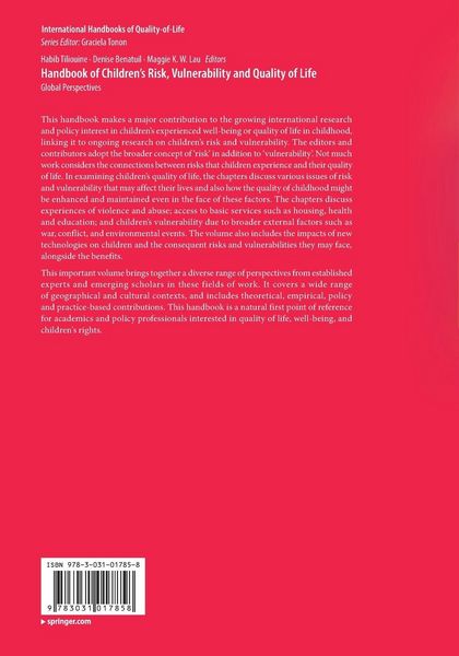 Produktbild: Handbook of Children&rsquo;s Risk, Vulnerability and Quality of Life
