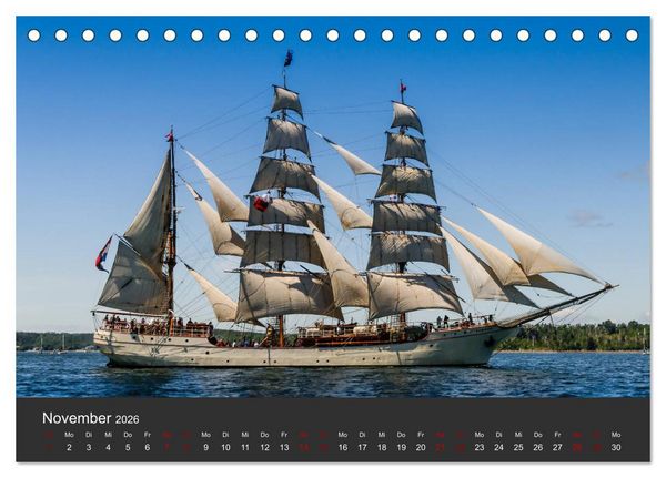 Produktbild: Windjammer-Regatta - Tall Ships Atlantic Challenge (Tischkalender 2026 DIN A5 quer), CALVENDO Monatskalender