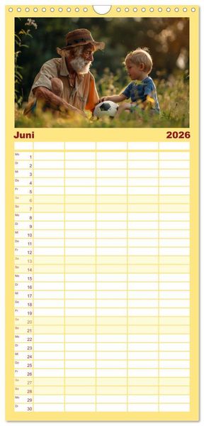 Produktbild: Familienplaner 2026 - Fu&szlig;ball im Blut mit 5 Spalten (Wandkalender, 21 x 45 cm) CALVENDO