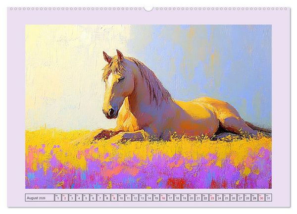 Produktbild: Tiere auf dem Bauernhof. Farbenfrohe Tierportraits im Stil der &Ouml;lmalerei (Wandkalender 2026 DIN A2 quer), CALVENDO Monatskalender