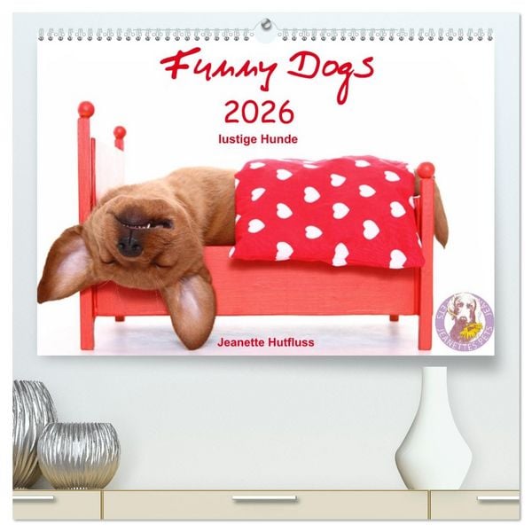 Produktbild: Funny Dogs (hochwertiger Premium Wandkalender 2026 DIN A2 quer), Kunstdruck in Hochglanz