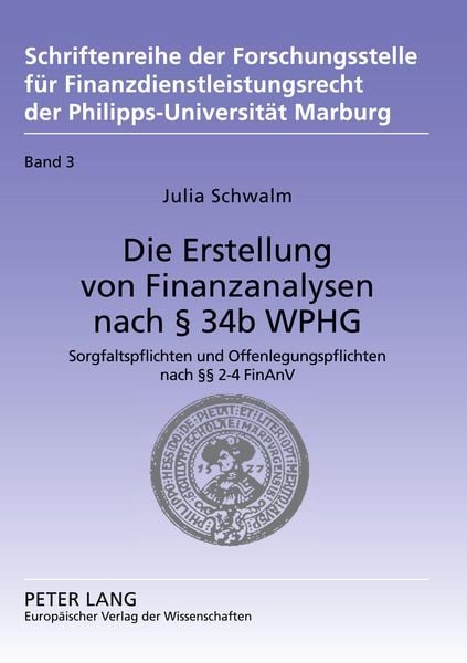 Produktbild: Die Erstellung von Finanzanalysen nach &sect; 34b WpHG