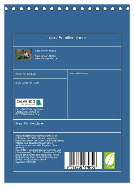 Produktbild: Ibiza / Familienplaner (Tischkalender 2026 DIN A5 hoch), CALVENDO Monatskalender
