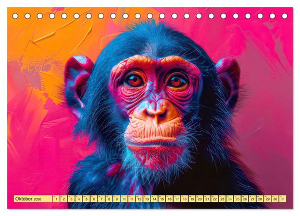 Produktbild: Tiere im Pop Art Kleid (Tischkalender 2026 DIN A5 quer), CALVENDO Monatskalender