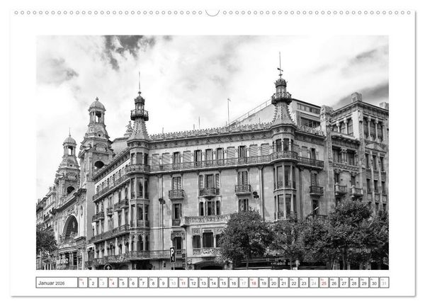 Produktbild: Barcelona Photografien in Schwarz / Wei&szlig; (hochwertiger Premium Wandkalender 2026 DIN A2 quer), Kunstdruck in Hochglanz