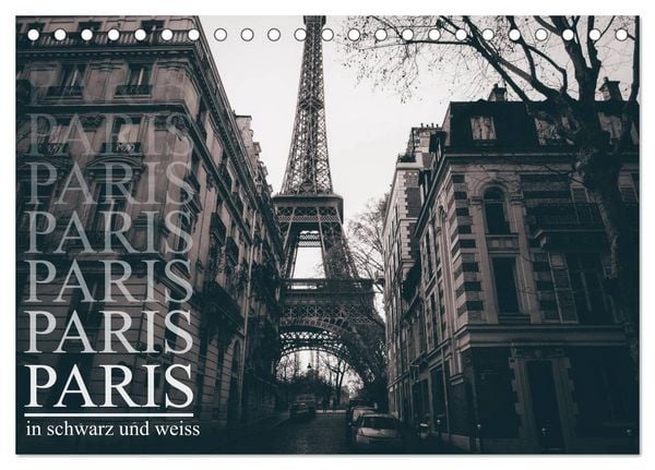 Produktbild: Paris - in schwarz und weiss (Tischkalender 2026 DIN A5 quer), CALVENDO Monatskalender