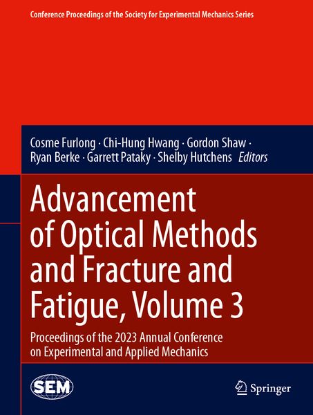 Produktbild: Advancement of Optical Methods and Fracture and Fatigue, Volume 3
