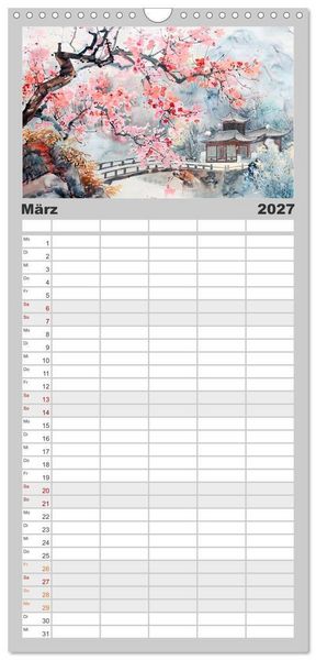 Produktbild: Familienplaner 2027 - Die Essenz von China - Chinesische Landschaften und Symbole in Harmonie mit 5 Spalten (Wandkalender, 21 x 45 cm) CALVENDO