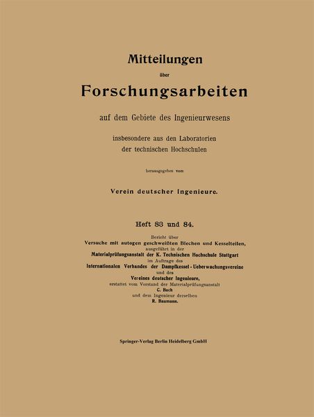 Produktbild: Mitteilungen &uuml;ber Forschungsarbeiten auf dem Gebiete des Ingenieurwesens