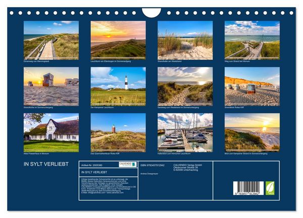 Produktbild: IN SYLT VERLIEBT (Wandkalender 2026 DIN A4 quer), CALVENDO Monatskalender