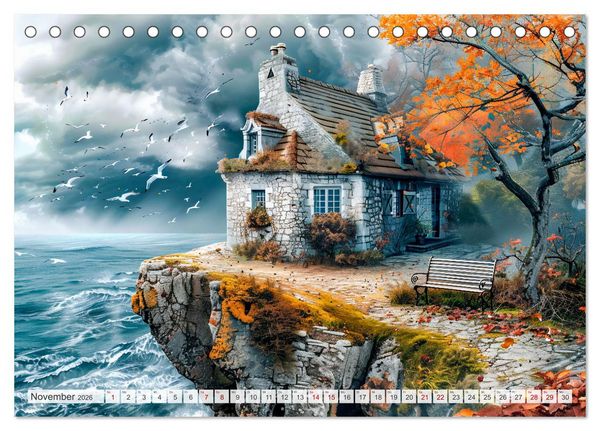 Produktbild: Cottages am Wasser - Malerische R&uuml;ckzugsorte genie&szlig;en (Tischkalender 2026 DIN A5 quer), CALVENDO Monatskalender