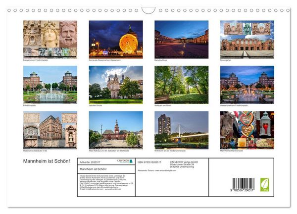 Produktbild: Mannheim ist Sch&ouml;n! (Wandkalender 2026 DIN A3 quer), CALVENDO Monatskalender