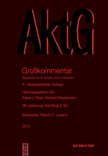 Produktbild: Aktiengesetz / Nachtrag &sect; 161