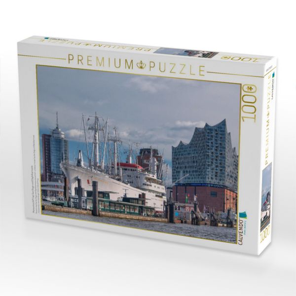 Produktbild: CALVENDO Puzzle Museumsschiff Cap San Diego und Elbphilharmonie | 1000 Teile Lege-Gr&ouml;&szlig;e 64x48cm Foto-Puzzle f&uuml;r gl&uuml;ckliche Stunden
