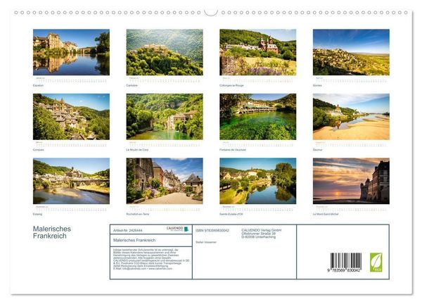 Produktbild: Malerisches Frankreich (hochwertiger Premium Wandkalender 2027 DIN A2 quer), Kunstdruck in Hochglanz