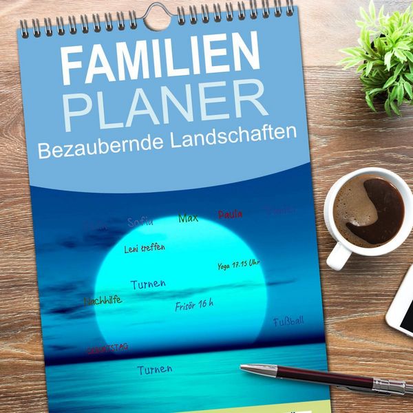 Produktbild: Familienplaner 2026 - Bezaubernde Landschaften mit 5 Spalten (Wandkalender, 21 x 45 cm) CALVENDO