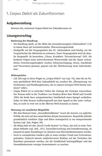 Produktbild: Lekt&uuml;rehilfen Juli Zeh, Corpus Delicti. Ein Prozess