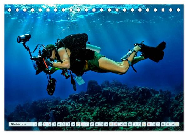 Produktbild: Tauchen - Abenteuer unter Wasser (Tischkalender 2026 DIN A5 quer), CALVENDO Monatskalender