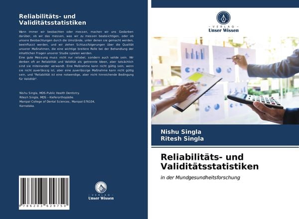 Reliabilitäts- und Validitätsstatistiken, Taschenbuch von Nishu Singla , Ritesh Singla, Verlag Unser Wissen, 9786203629750