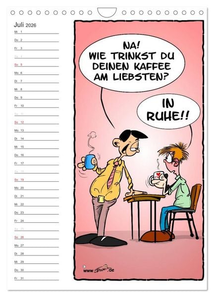 Produktbild: Trumix Cartoons - Autsch, das tut weh! (Wandkalender 2026 DIN A4 hoch), CALVENDO Monatskalender
