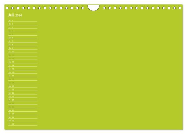 Produktbild: Bastel-Geburtstagskalender gr&uuml;n / Geburtstagskalender (Wandkalender 2026 DIN A4 quer), CALVENDO Monatskalender