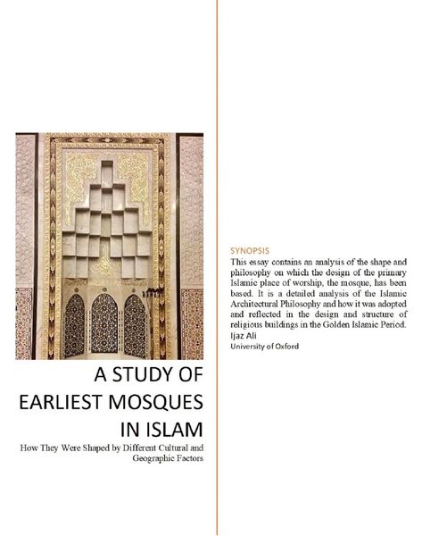 Produktbild: A Study of Earliest Mosques in Islam: How They Were Shaped by Different Cultural and Geographic Factors