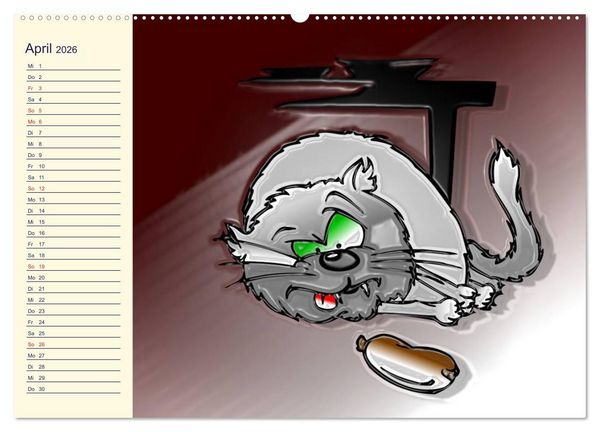 Produktbild: Alles f&uuml;r die Katz! Lustiger Katzen-Planer (hochwertiger Premium Wandkalender 2026 DIN A2 quer), Kunstdruck in Hochglanz