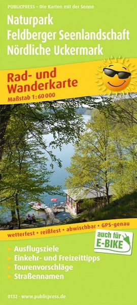 Produktbild: Publicpress Rad- und Wanderkarte Naturpark Feldberger Seenlandschaft, N&ouml;rdliche Uckermark 1:60.000