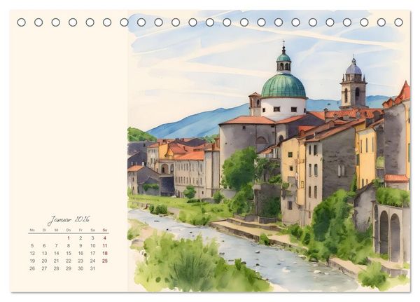 Produktbild: Rundreise durch die Toskana (Tischkalender 2026 DIN A5 quer), CALVENDO Monatskalender