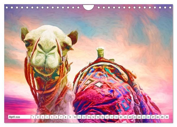 Produktbild: Farbenfestival der Tiere - Artwork (Wandkalender 2026 DIN A4 quer), CALVENDO Monatskalender