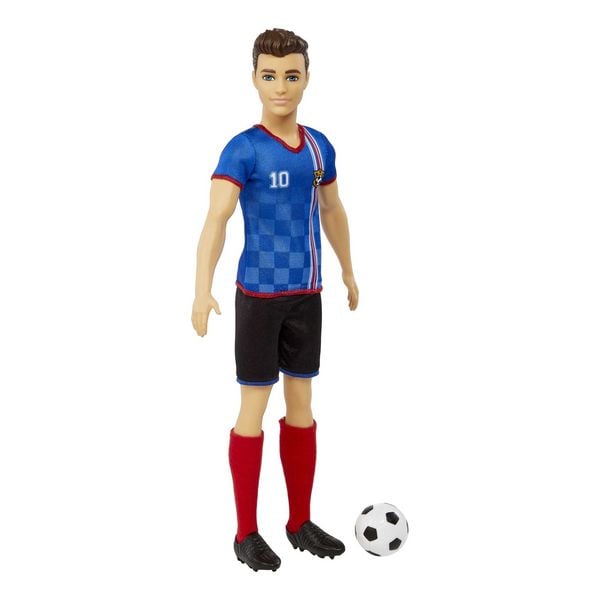 Produktbild: Ken Fu&szlig;ballspieler-Puppe, kurze Haare, Trikot mit der Nummer 10, Fu&szlig;ball, Stol