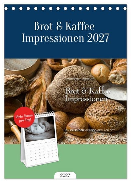Produktbild: Tischplaner 2027 - Brot & Kaffee Impressionen 2027 (A5 Tischkalender zum Aufstellen) CALVENDO