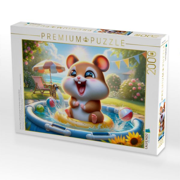 Produktbild: CALVENDO Puzzle Sommertage und Planschvergn&uuml;gen: Ein Hamster entdeckt das Wasser | 2000 Teile Lege-Gr&ouml;&szlig;e 90x67cm Foto-Puzzle f&uuml;r gl&uuml;ckliche Stunden
