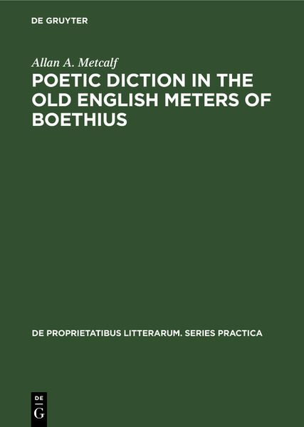Produktbild: Poetic diction in the Old English meters of Boethius