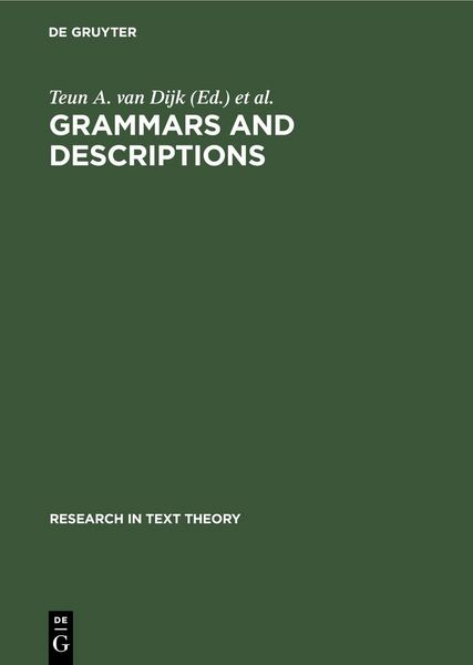 Produktbild: Grammars and Descriptions