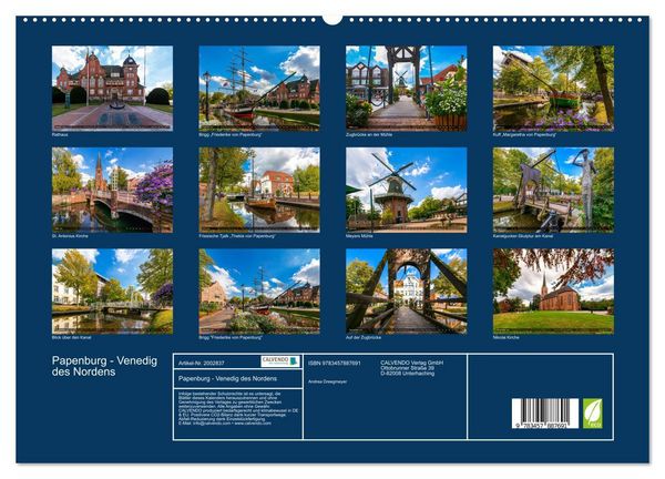 Produktbild: Papenburg - Venedig des Nordens (hochwertiger Premium Wandkalender 2026 DIN A2 quer), Kunstdruck in Hochglanz