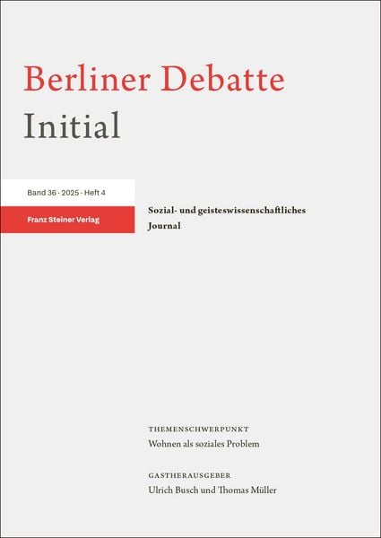 Produktbild: Berliner Debatte Initial 36 (2025) 4