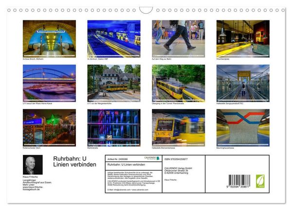 Produktbild: Ruhrbahn: U Linien verbinden (Wandkalender 2027 DIN A3 quer), CALVENDO Monatskalender