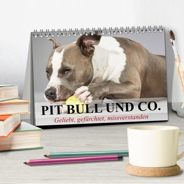 Produktbild: Pit Bull und Co. - Geliebt, gef&uuml;rchtet, missverstanden (Tischkalender 2026 DIN A5 quer), CALVENDO Monatskalender