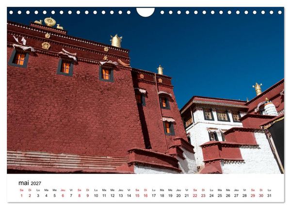 Produktbild: Monast&egrave;res et paysages du Tibet (Calendrier mural 2027 DIN A4 vertical), CALVENDO calendrier mensuel