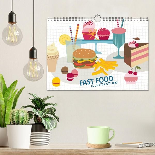 Produktbild: Fast Food Illustration (Wandkalender 2027 DIN A4 quer), CALVENDO Monatskalender