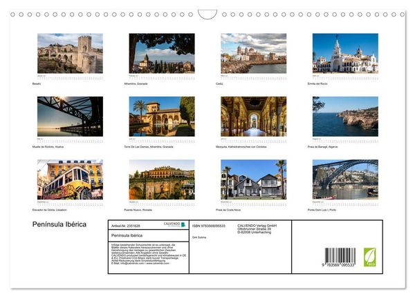 Produktbild: Pen&iacute;nsula Ib&eacute;rica (Wandkalender 2027 DIN A3 quer), CALVENDO Monatskalender