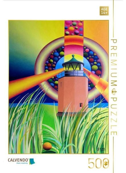"CALVENDO Puzzle Leuchtturm "" Rotes Kliff "", Sylt | 500 Teile Lege-Größe 48 × 36 cm Foto-Puzzle für Erwachsene"