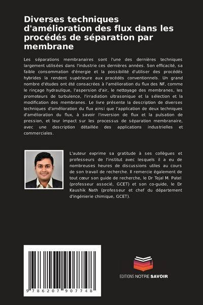 Produktbild: Diverses techniques d'am&eacute;lioration des flux dans les proc&eacute;d&eacute;s de s&eacute;paration par membrane