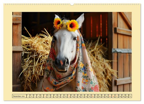 Produktbild: Pferde-Fashion. Modische Highlights auf Hufen (Wandkalender 2026 DIN A2 quer), CALVENDO Monatskalender